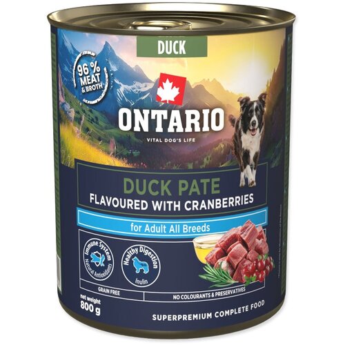 Ontario Dog Adult konzerva, pa&scaron;teta - raca in brusnice 800g Cene