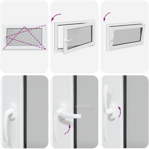  Prozor za podrum RISOR 100 x 50 cm PVC i staklo Antracit Slike