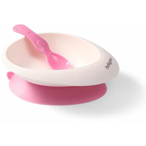 BabyOno Be Active Bowl with a Spoon jedilni set Pink 6 m+ 1 kos