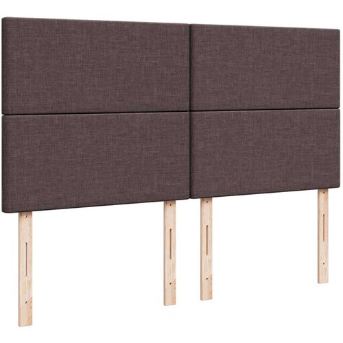 VidaXL Krevet s oprugama i madracem tamnosmeđi 200x200 cm od tkanine Slike