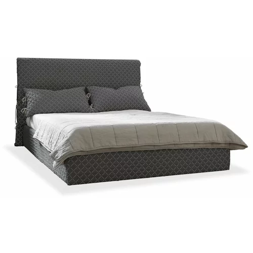 Miuform Sivi tapecirani bračni krevet s podnicom 180x200 cm Sleepy Luna -