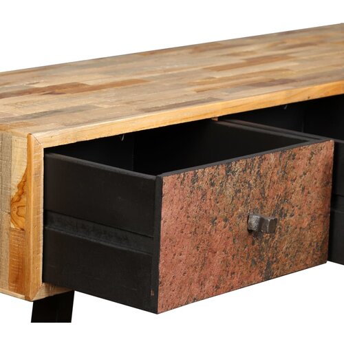  Konzolni Stol od Masivne Obnovljene Tikovine 120x30x76 cm Slike