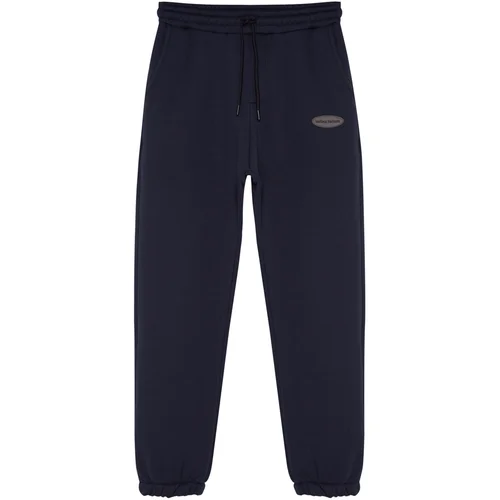 Trendyol Pale Navy Blue Men's Oversized Sweatpants with Phone Pocket Detailed