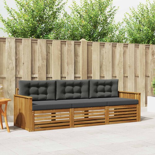  Set vanjskih sofa 3 kom. Prirodna i antracit Cijene