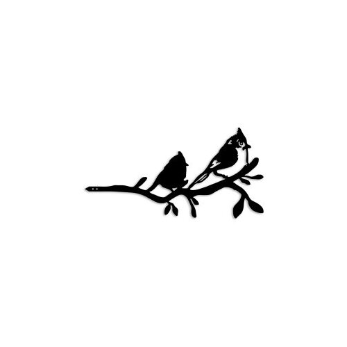 Wallxpert decorative object figura bird on the branch 07 black Slike