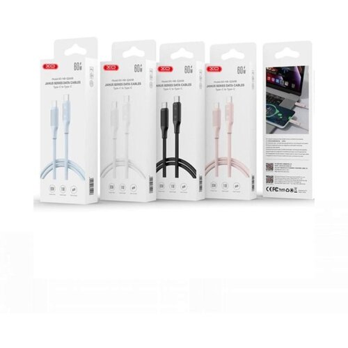 XO USB kabal NB-Q265B USB-C to USB-C 60W Black Slike