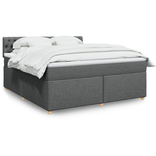 vidaXL Box spring postelja z vzmetnico temno siva 180x200 cm blago Cene