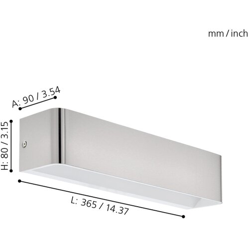 Eglo Sania 4 zidna/1, led, 12w, 1400lm, nikl/mat Slike