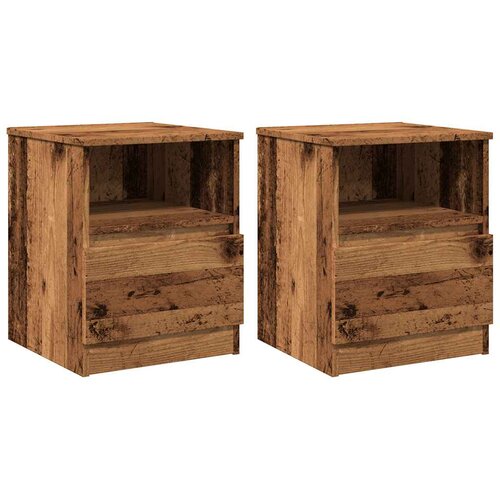  Noćni ormarići 2 kom Staro drvo 40x40x50 cm Konstruirano drvo Slike