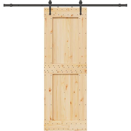 vidaXL Drsna vrata s kompletom vodil 80x210 cm trdna borovina Cene