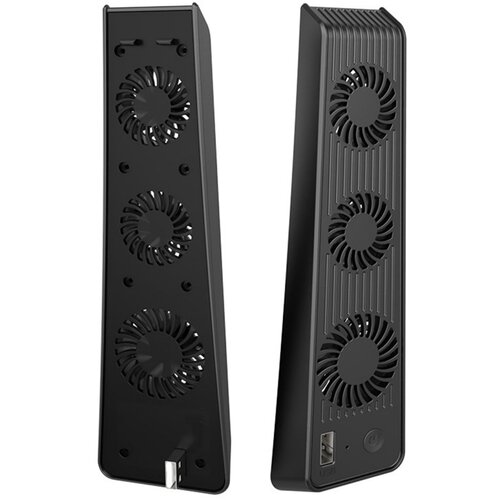 NOBRAND PS5 mainframe hladilni ventilator, PS5 hladilni ventilator, z zunanjim, USB priključkom in 3 ventilatorji, nadzor temperature za PS5, črna, (21873168) Slike