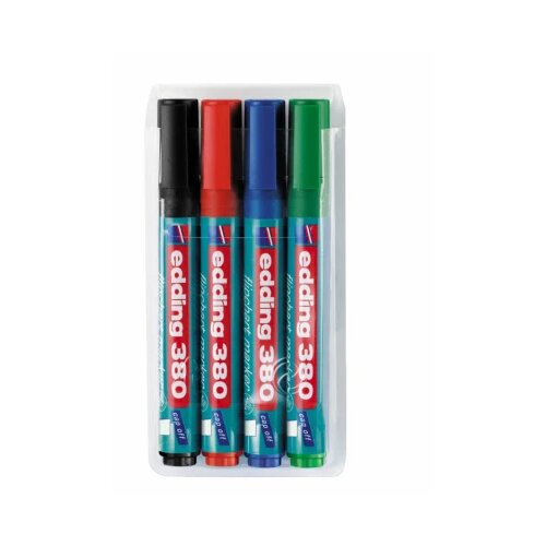  Flipchart marker 380 1,5-3mm, zaobljeni, set 1/4 Edding sortirano Slike