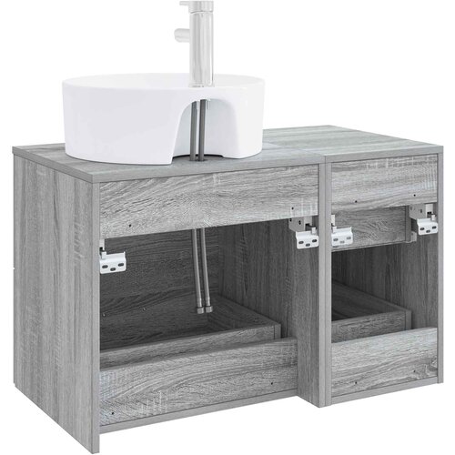  Set namje&amp;scaron;taja za kupaonicu 2 kom. Siva Sonoma 49,5 x 44,5 x 76 cm Slike
