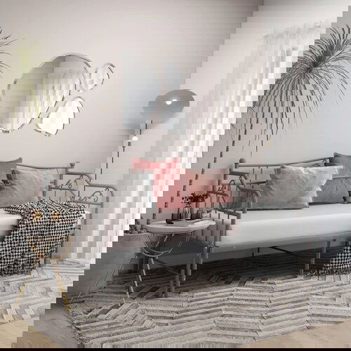 VidaXL Okvir za krevet na razvlačenje sivi metalni 90 x 200 cm Slike