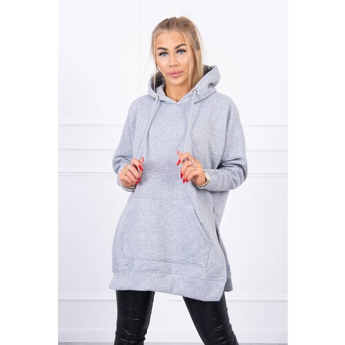 Kesi Insulated sweatshirt with slits on the sides in gray color Slike