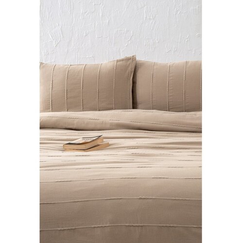  Bež pamučne navlake za poplun i jastučnice u setu 210x220 cm Sedef – Cijene