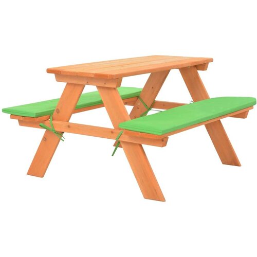 VidaXL dječji stol za piknik s klupama od masivne jelovine 89x79x50 cm Slike