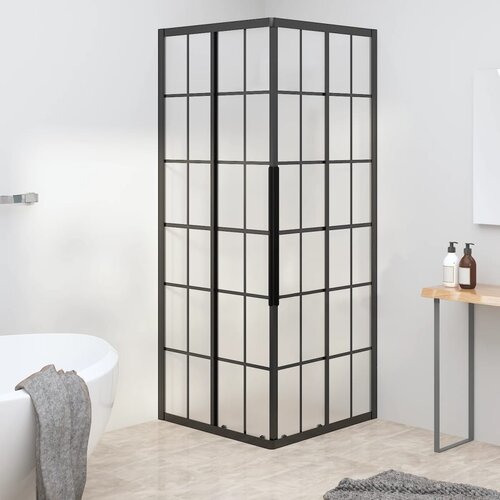 The Living Store Tu&amp;scaron; kabina mlečno steklo ESG 80x80x180 cm črna - Tu&amp;scaron; Kabina, (21836951) Slike