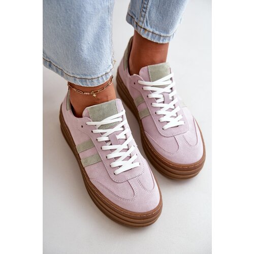 Kesi Women&amp;#039;s suede platform sneakers Purple Zazoo Slike