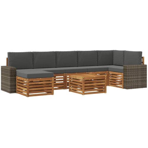 vidaXL Zunanja garnitura za sedenje 8 pcs Naravna in antracitna, (5000282487) Cene
