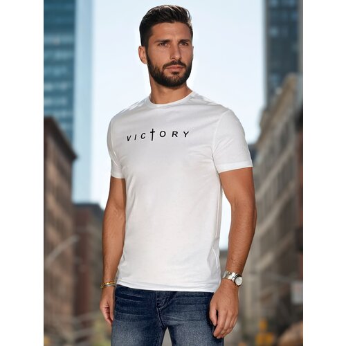 DStreet T-shirt męska z nadrukiem biała Cene