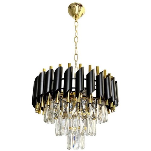 Luster na lancu CRISTAL 5xE14/40W/230V zlatna/crna Cene