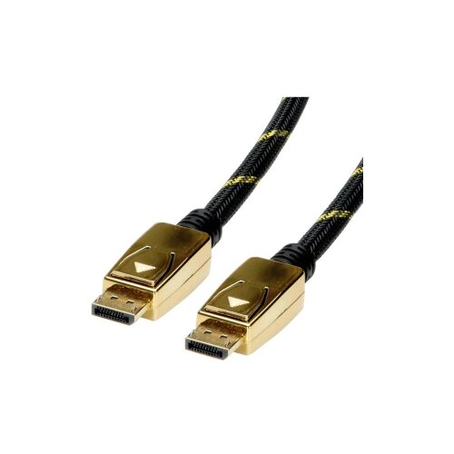 Roline DisplayPort priključni kabel 2.00 m 11.04.5921 sa zaštitom crna/zlatna [1x muški konektor displayport - 1x muški konektor displayport] Cijene