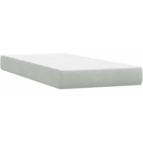 Box Spring krevet s madracem i LED svijetlo sivi 80x220 cm samt Slike