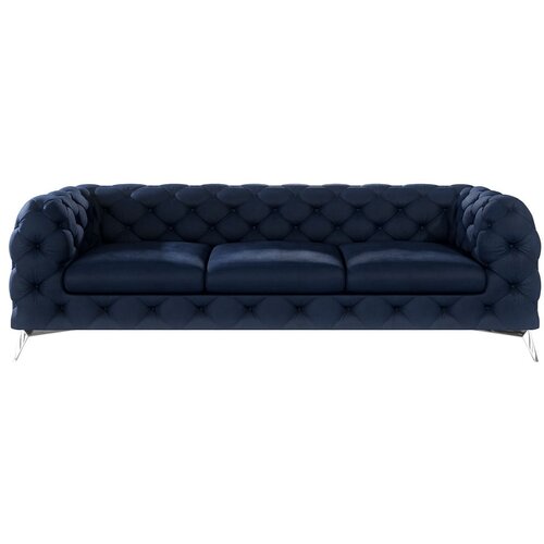 Ropez Tamno plava baršunasti sofa 243 cm Chelsea – Cijene