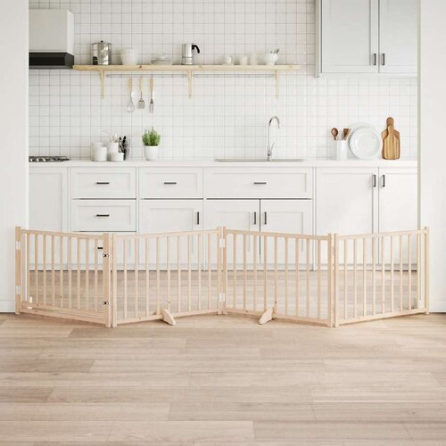 vidaXL Ograda za pse z vrati zložljiva 4 paneli 320 cm trden les jelke Cene