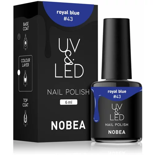 NOBEA UV & LED Nail Polish gel lak za nohte z uporabo UV/LED lučke sijajen odtenek Royal blue #43 6 ml