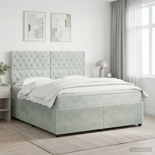  Boxspring krevet s madracem Svjetlosiva 140 x 200 cm Baršun Cene