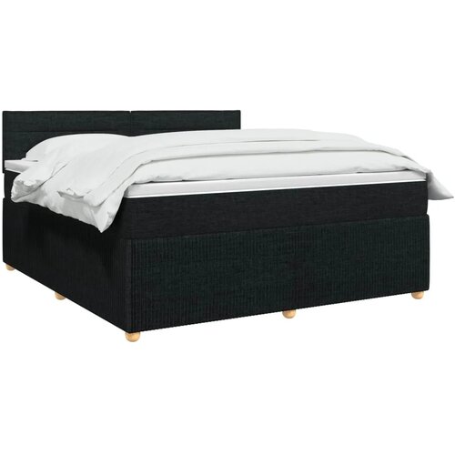  Boxspring krevet s madracem Crna 160 x 200 cm Tkanina - Crna 160 x 200 cm Dizajn linija Slike