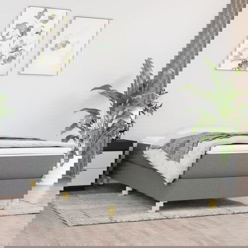 vidaXL Okvir za krevet s oprugama tamnosivi 90x190 cm od tkanine Cijene