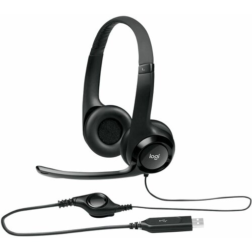 Logitech slušalice H390 žične/usb/noise canceling mic/1,9m/crna Slike