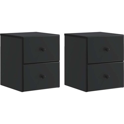  Stenski nočni omarici s predalom 2 pcs Črna 34,5 x 33 x 40 cm, (5000233503) Cene
