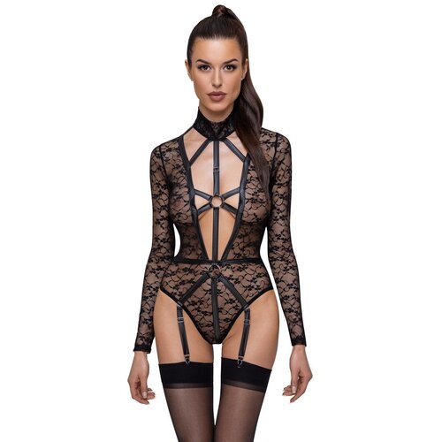 Cottelli Rio Body Long Sleeve Soft Lace 2643227 Black Slike