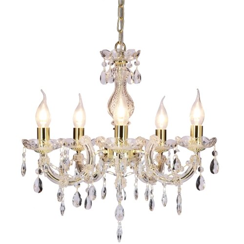 Candellux luster/visilica-maria teresa viseća lampa 5X40W E14 zlato Slike