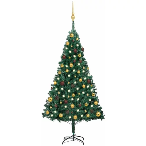  Umjetno božićno drvce LED sa setom kuglica zeleno 150 cm PVC