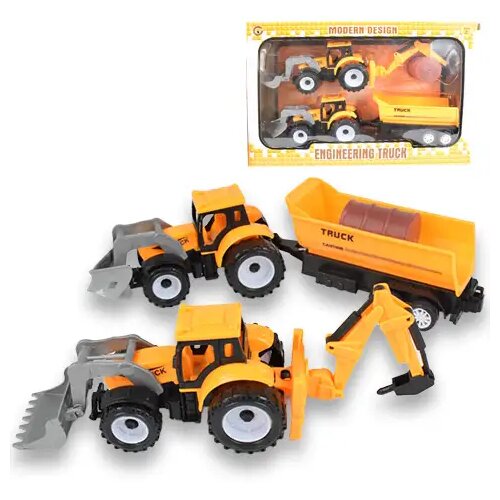 Magic Toys Engineering Truck: 2-delni set delovnih strojev s traktorji, prikolico in dletom Cene