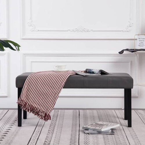 VidaXL Klupa od umjetne kože 106 cm siva Slike