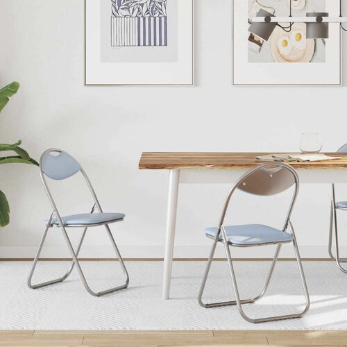  Zložljiva stolica 2 pcs Siva 48 x 43,5 x 81 cm Umjetno usnje, (5000296925) Cene