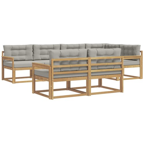 vidaXL Zunanja garnitura za sedenje 6 pcs Bela in svetlo siva, (5000282113) Cene