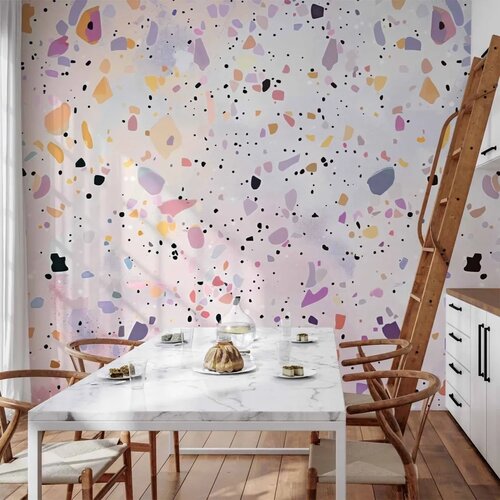  Foto tapeta - Terrazzo in Confetti Style Violet-Pink Colorful Pattern 350x256 Vodootporna Cene