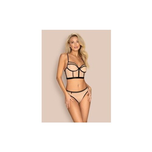 Obsessive Nudelia Top & Panties Nude-Black S/M Cijene