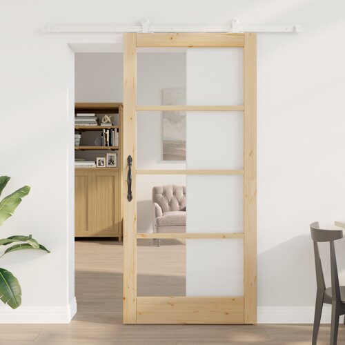 VidaXL Drsna vrata z dodatki &amp;#039;ORKDAL&amp;#039;Trden les in steklo, Notranja vrata z steklom &amp;#039;ORKDAL&amp;#039;93x202x4 cm Trden bor Slike