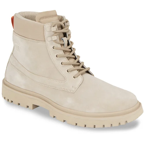 Calvin Klein Jeans Gležnjarji Eva Mid Laceup Boot Suede YM0YM00802 Plaza Taupe/Apricot Orange 0HE