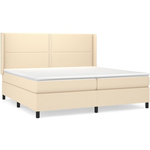 Maison Chic Box spring postelja - Vzmetna postelja z vzmetnico krem 200x200 cm blago SL7437, (21886761) Cene