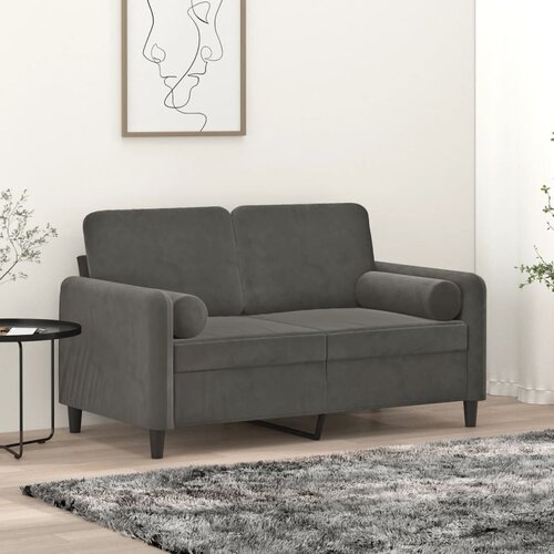 VidaXL Okrasna blazina 2 kosa temno siva &amp;Oslash;15x50 cm žamet Slike