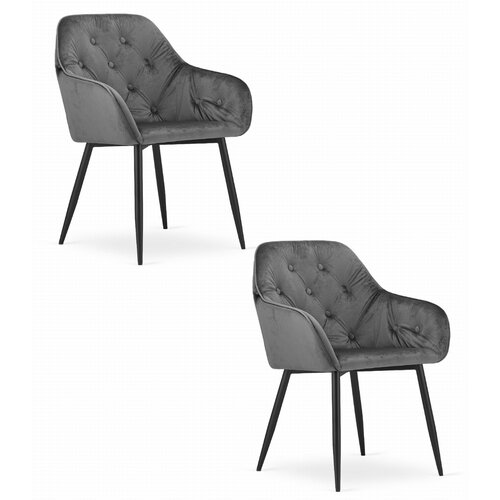 Brandless FORIO stol - siv žamet / črne noge x 2, (22030781) Slike